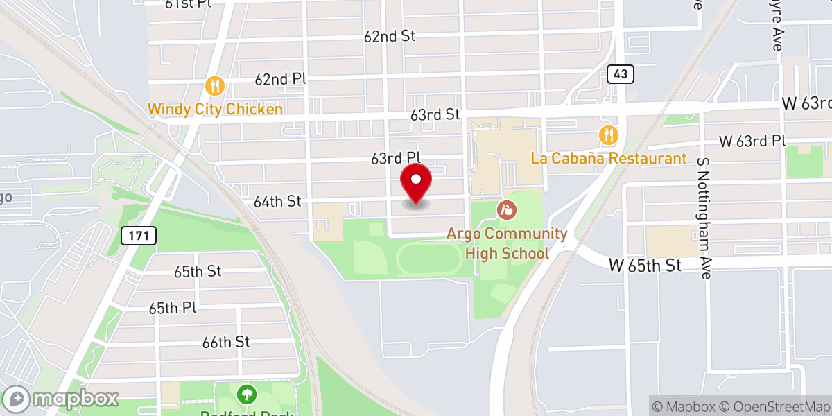 Map showing location of Argo Temple Church of God In Christ