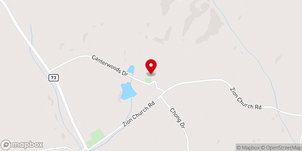 Map showing location of Zion United Methodist Church
