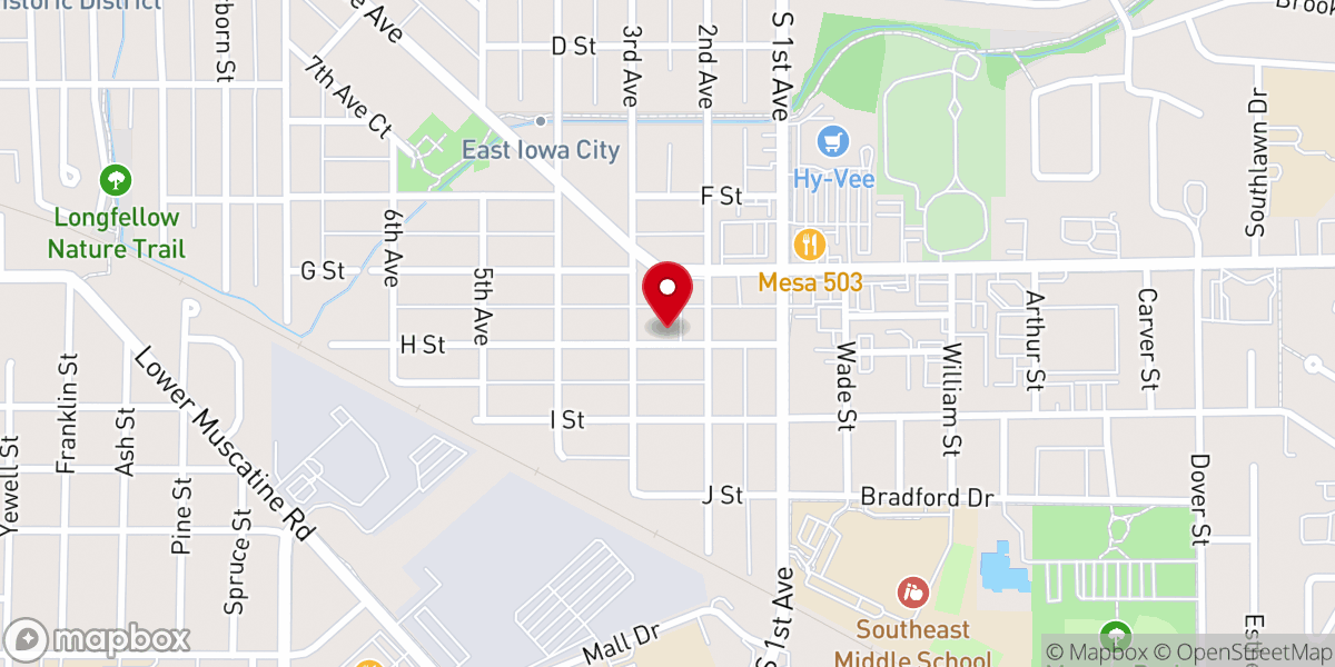 Map showing location of Light and Life Church