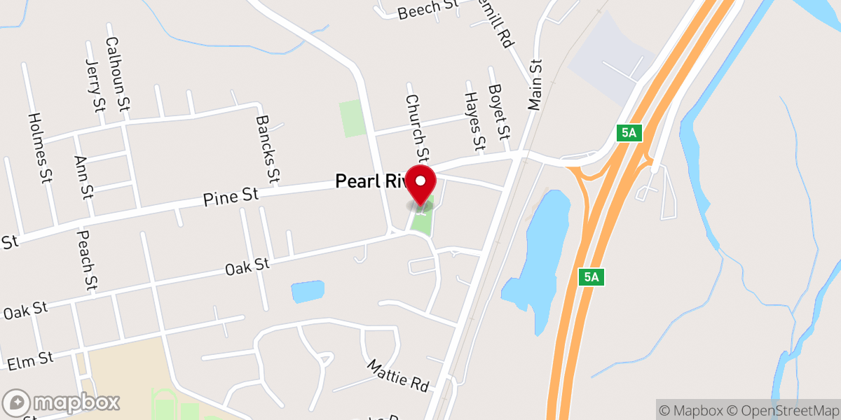 Map showing location of Pearl River Park & Playground