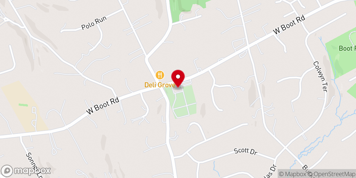 Map showing location of Grove United Methodist Church