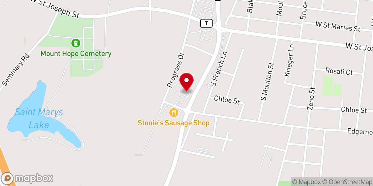 Map showing location of Hoeckele's Bakery & Deli