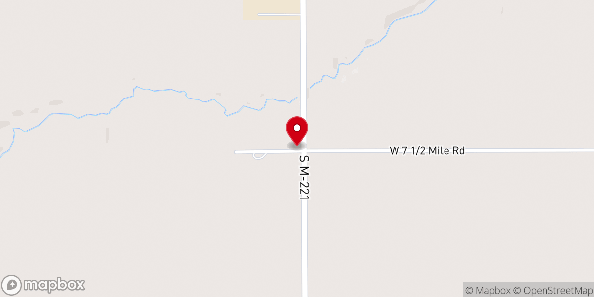 Map showing location of Brimley Baptist Church