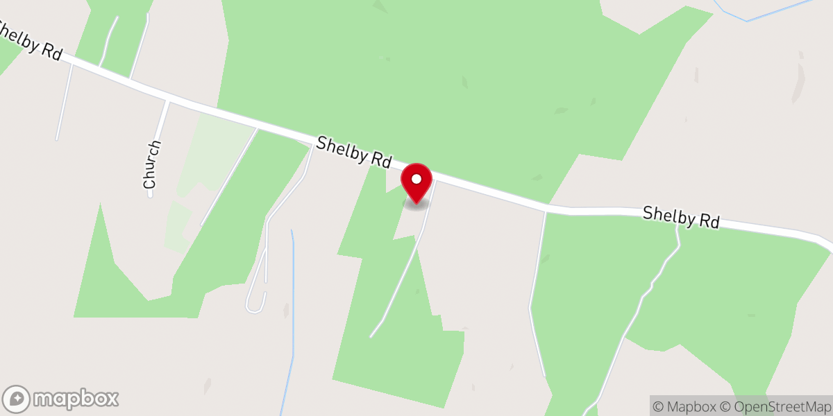 Map showing location of Calvary Free Will Baptist Church