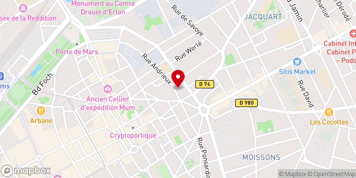 Map showing location of Temple de l'Église réformée de France
