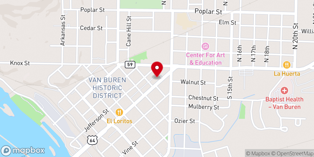 Map showing location of Wood Memorial Christian Church