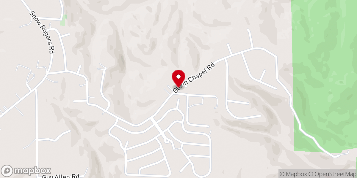Map showing location of Glenns Chapel