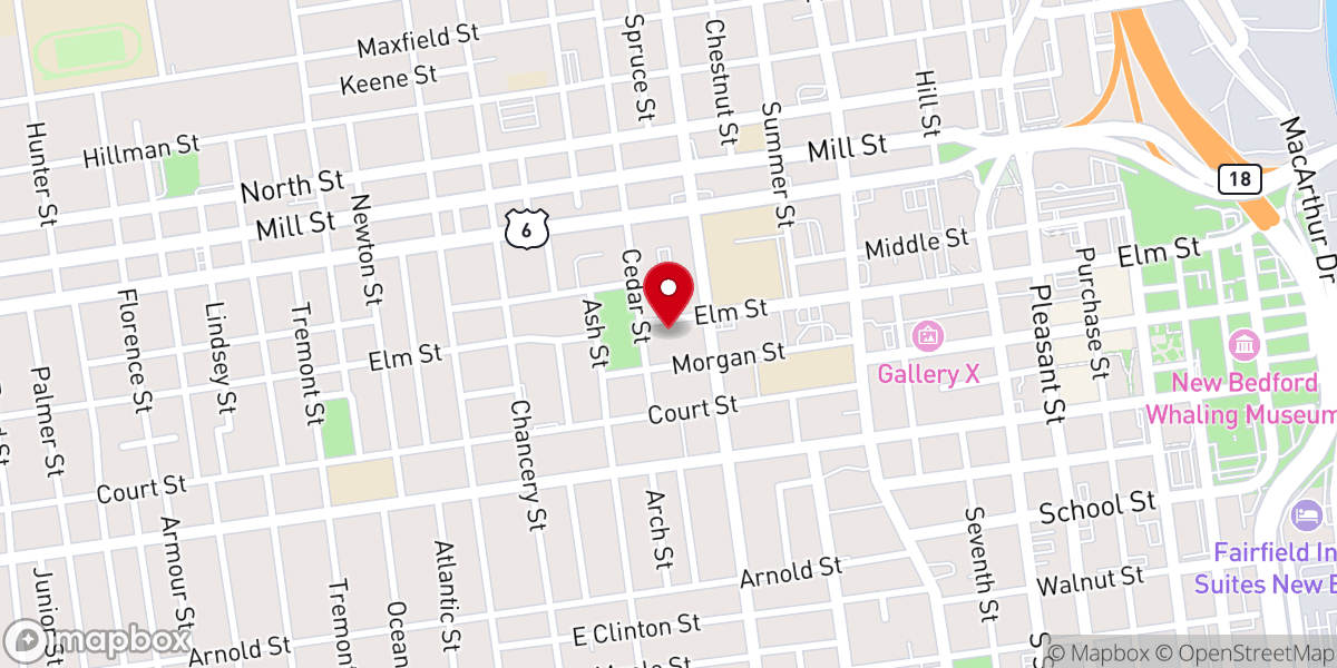 Map showing location of New Bedford Hispanic Seventh-day Adventist Church