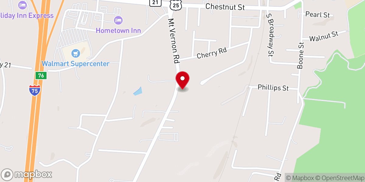 Map showing location of Berea Gospel Tabernacle Holiness church
