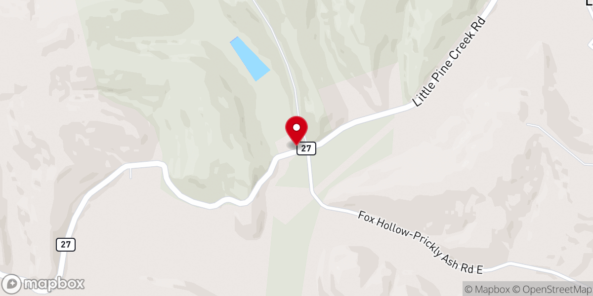 Map showing location of Pleasant Valley Church