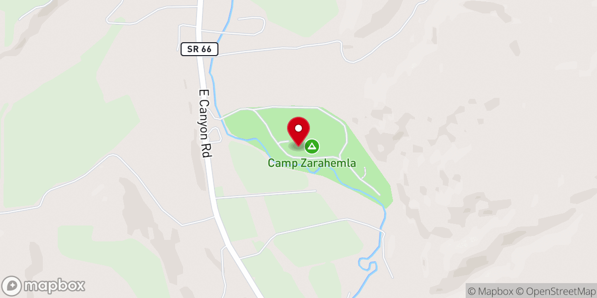 Map showing location of Camp Zarahemla