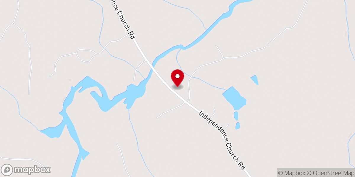 Map showing location of Rocky Mt Baptist Church