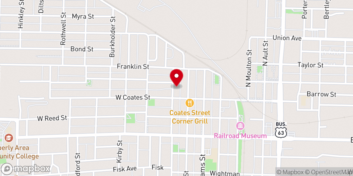 Map showing location of Second Missionary Baptist Church