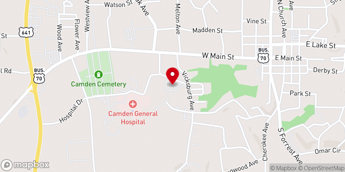 Map showing location of Camden First United Pentecostal Church