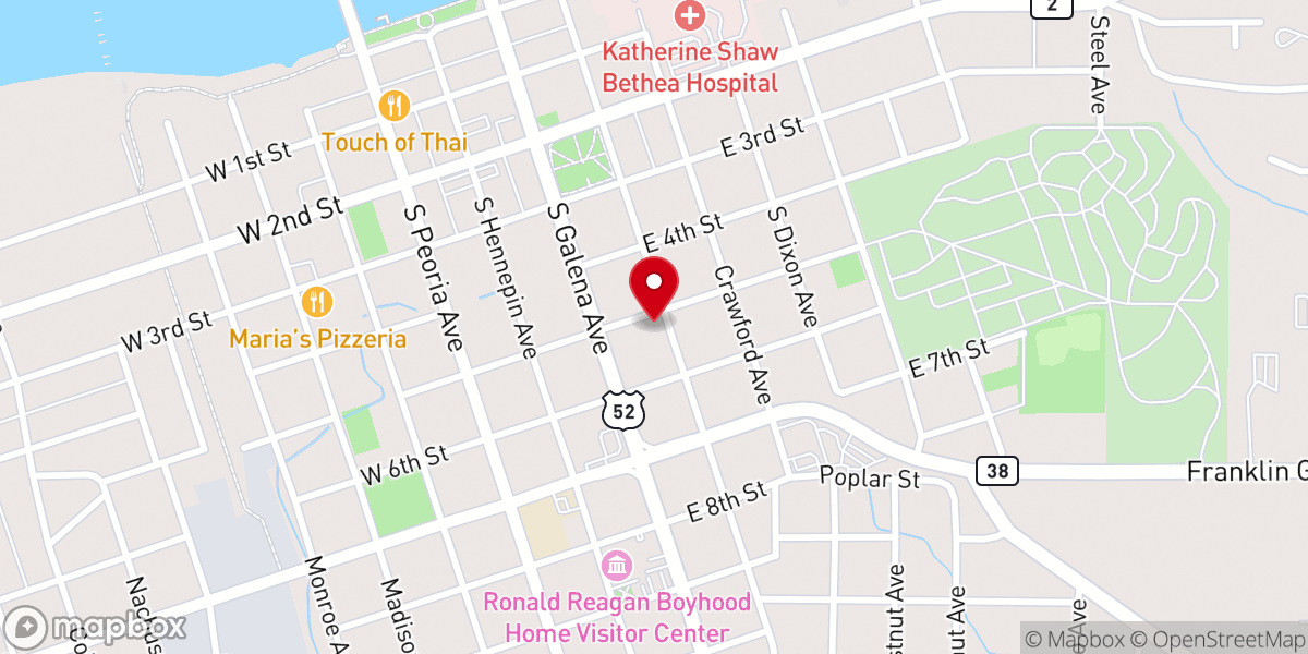 Map showing location of New Life Church of Dixon