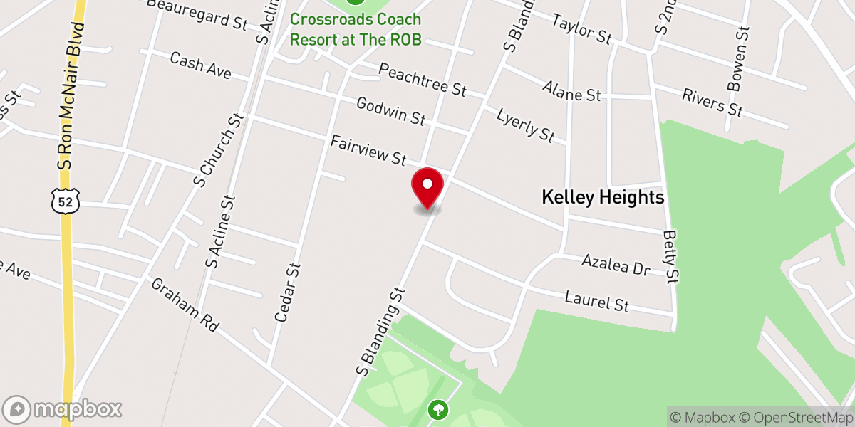 Map showing location of Central Believers Holiness Church