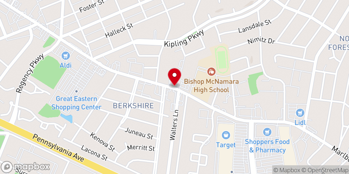 Map showing location of Mount Calvary Church - Food Distribution Center