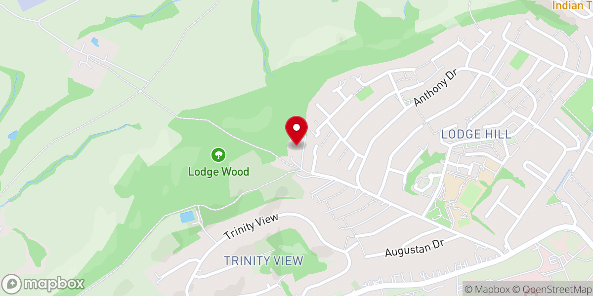 Map showing location of Lodge Farm Church