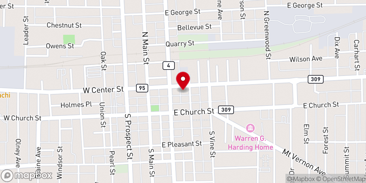 Map showing location of Hope Family Church