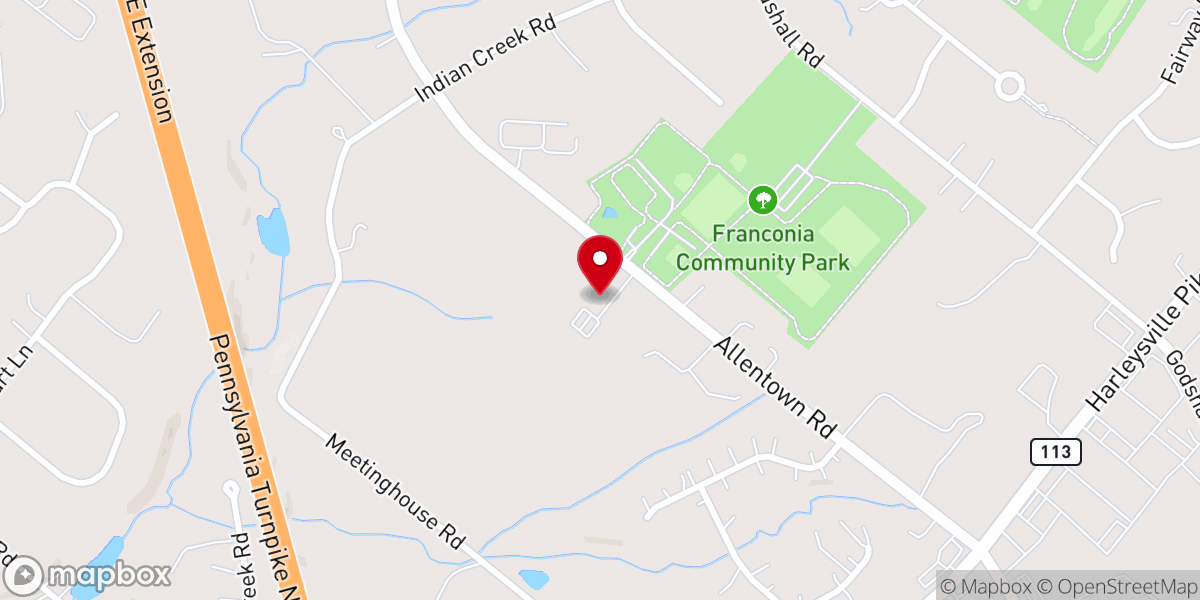 Map showing location of Reformed Baptist Church of Franconia