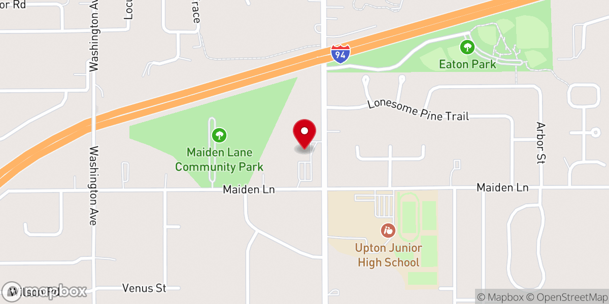 Map showing location of Peace Lutheran Church