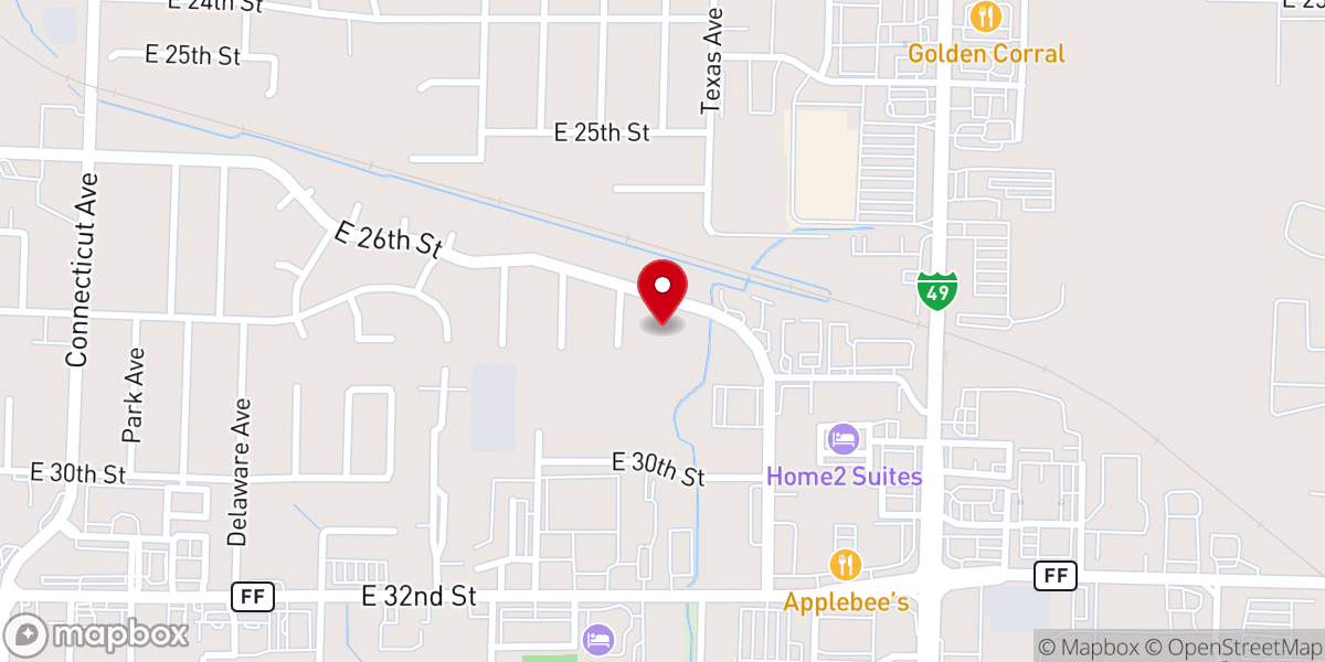 Map showing location of Community Chapel Church