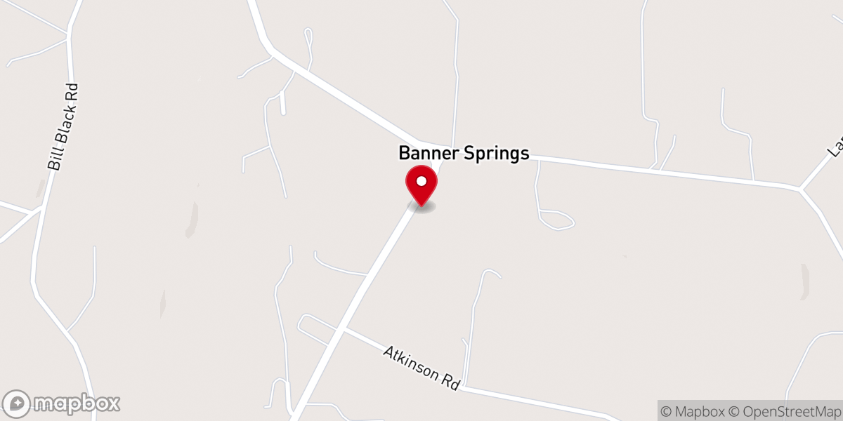 Map showing location of Banner Springs Freewill Baptist