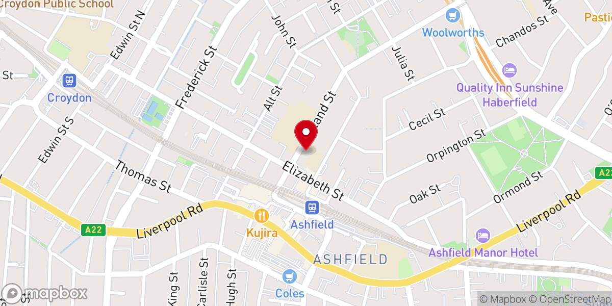 Map showing location of St. Vincent's Catholic Church