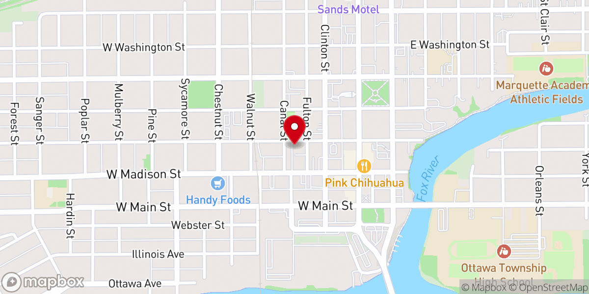 Map showing location of Community Food Basket