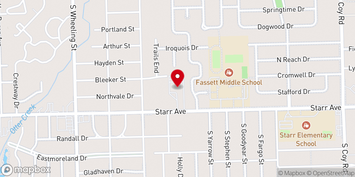 Map showing location of Echo Meadows Church of Christ