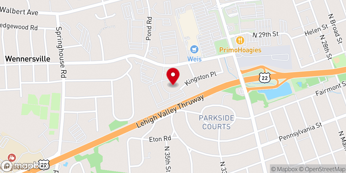 Map showing location of Iglesia CAFE Allentown