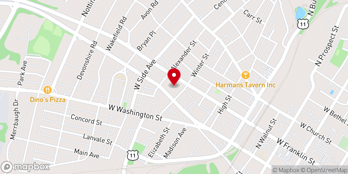 Map showing location of West End Baptist Chapel