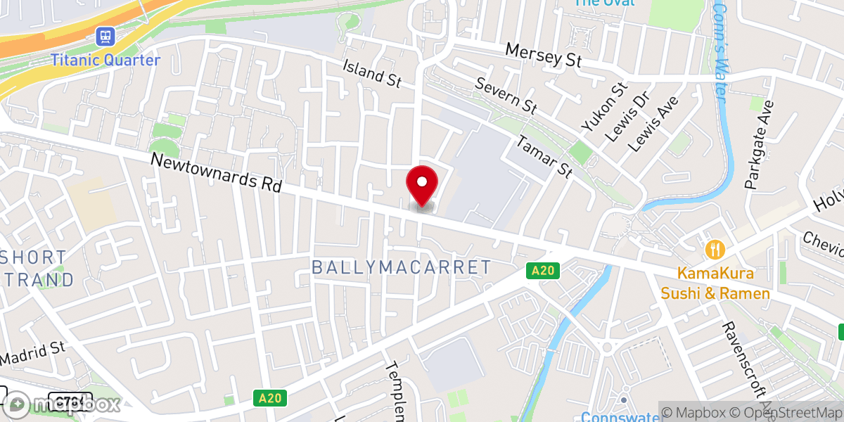 Map showing location of Watchmen Fellowship Centre, Belfast