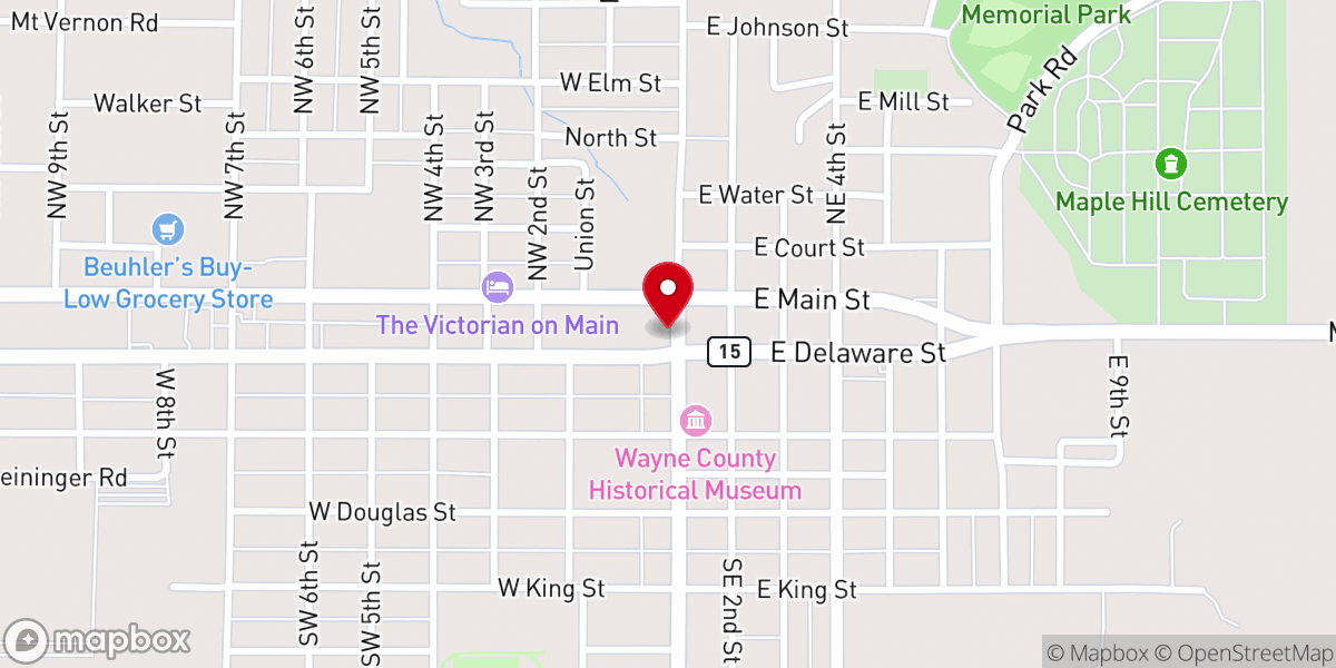 Map showing location of Cornerstone Community Church