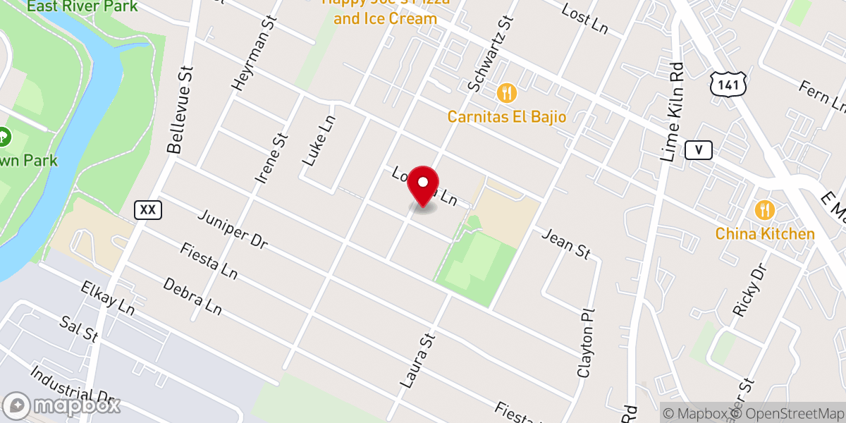 Map showing location of Vida Nueva United Methodist Church