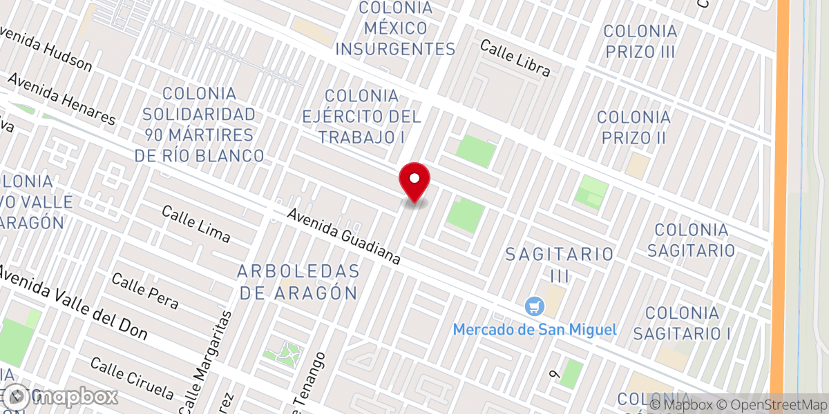 Map showing location of Centro de Avimiento Cristiano