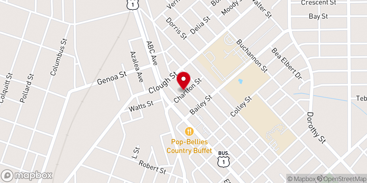 Map showing location of Big Bethel Freewill Baptist