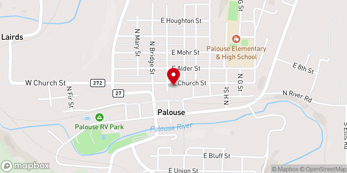 Map showing location of Palouse Food Pantry - Food Distribution Center