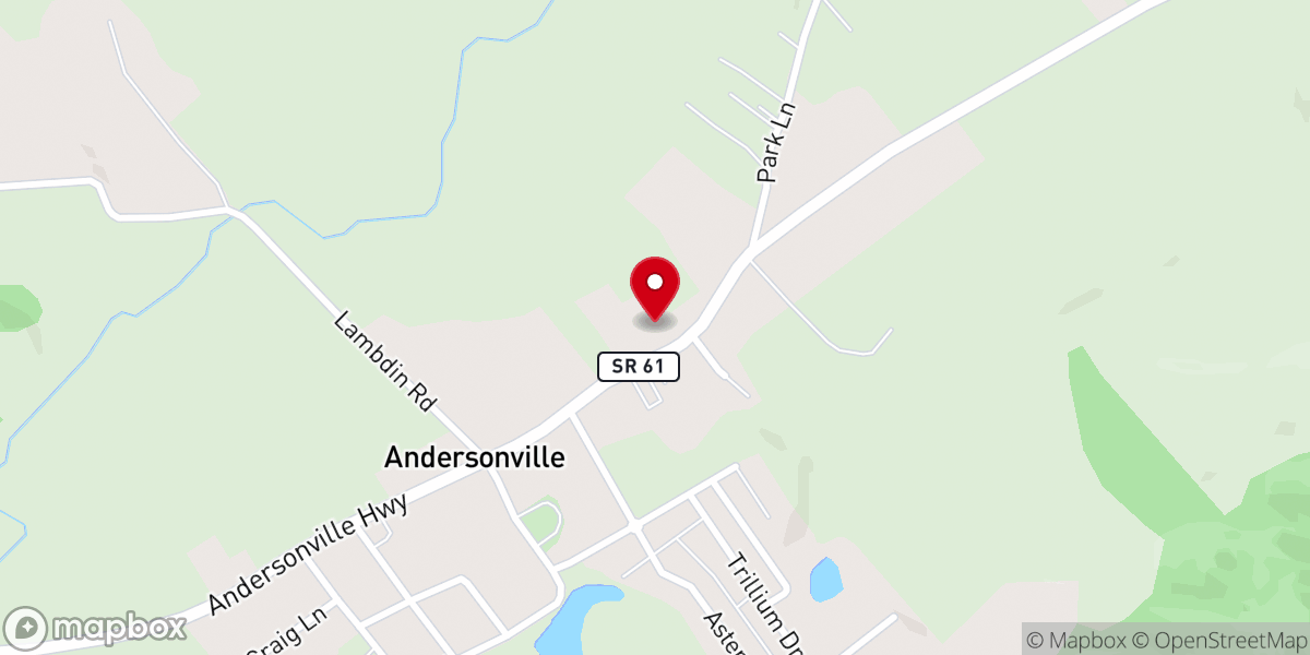 Map showing location of First Baptist Church of Andersonville
