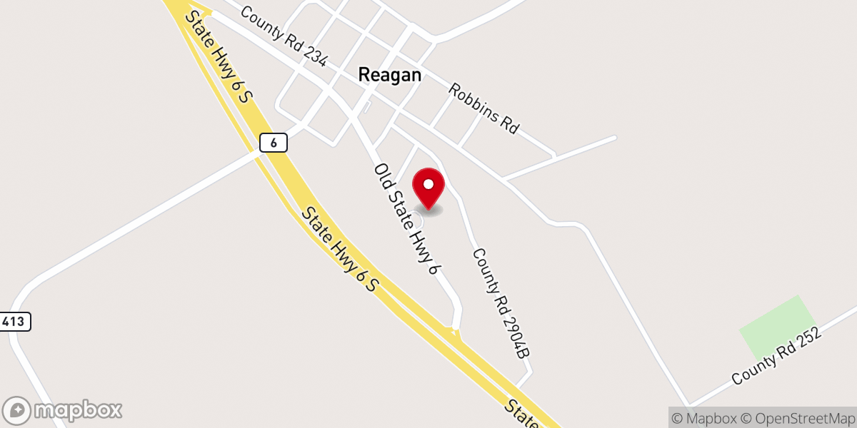 Map showing location of Reagan Tablernacle
