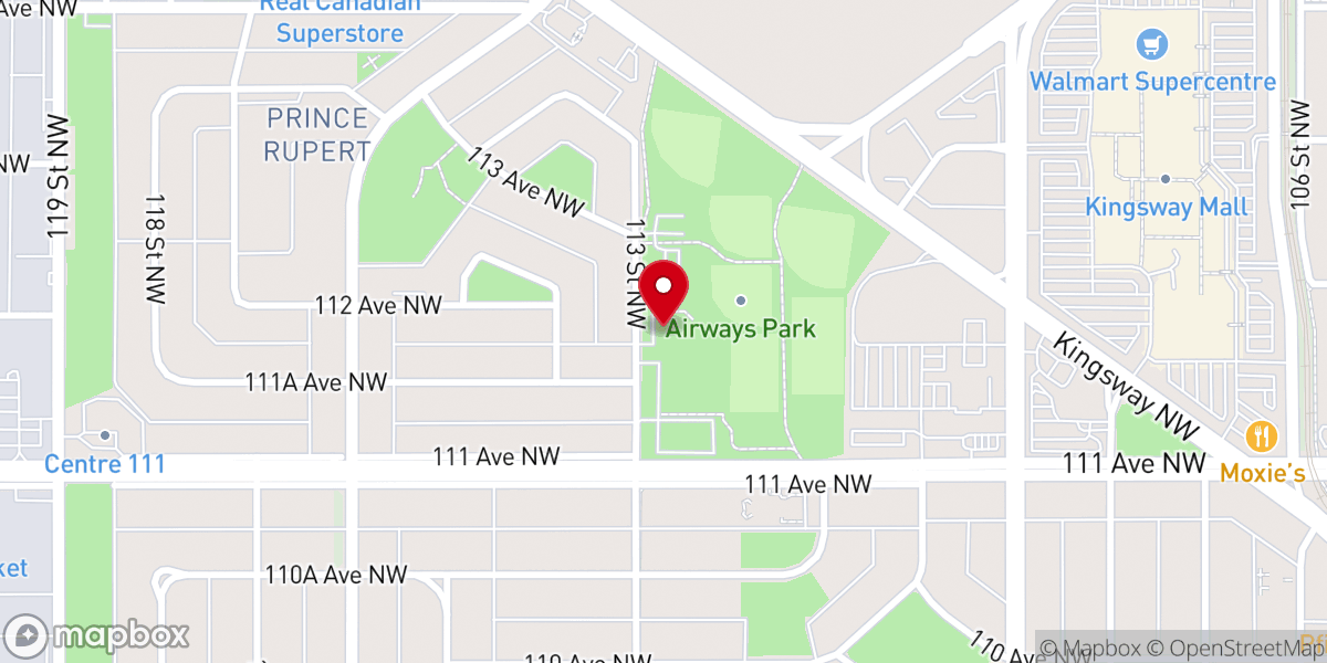 Map showing location of Central Lions Seniors Recreation Centre