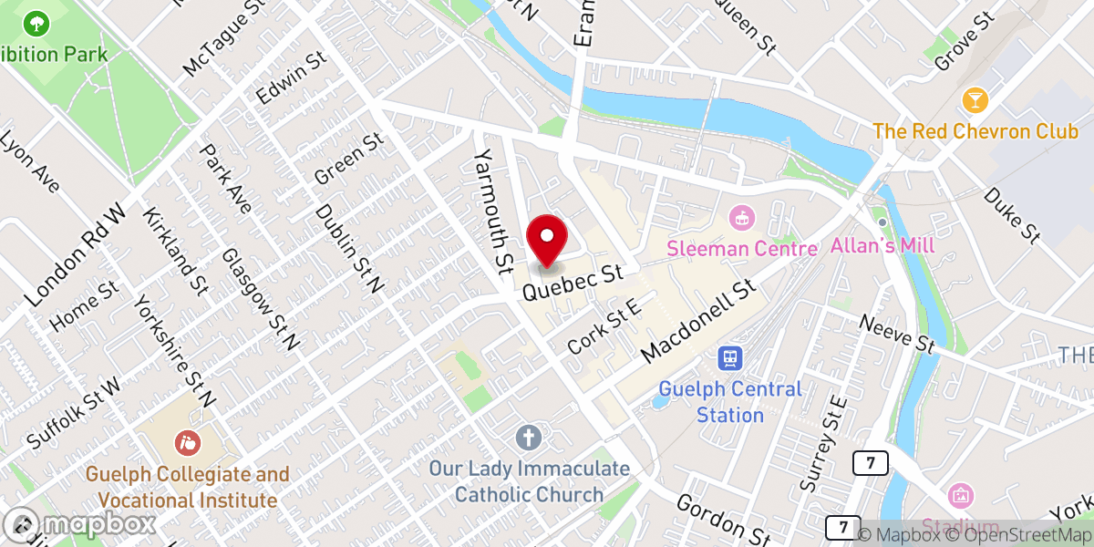Map showing location of All Nations Full Gospel Church Guelph