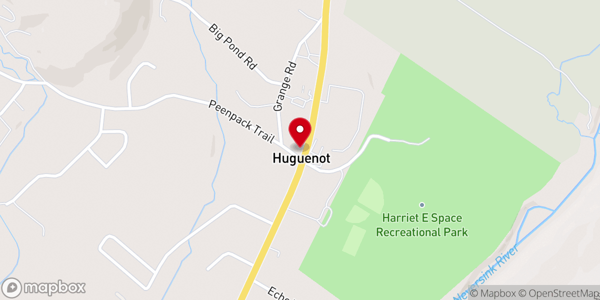 Map showing location of Huguenot
