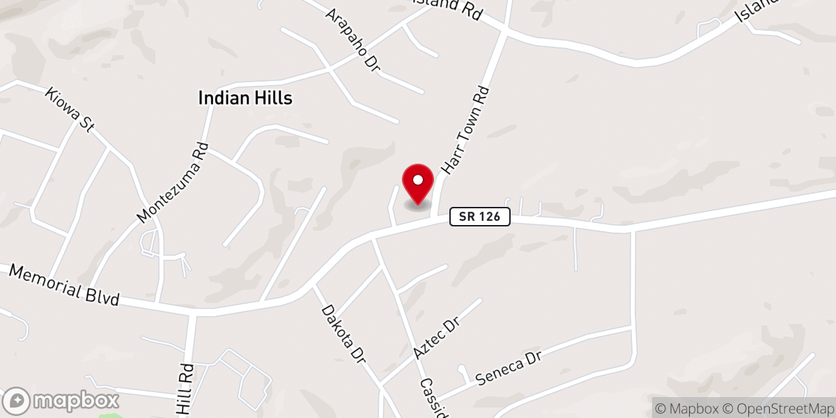 Map showing location of Life Point Church Assemblies of God