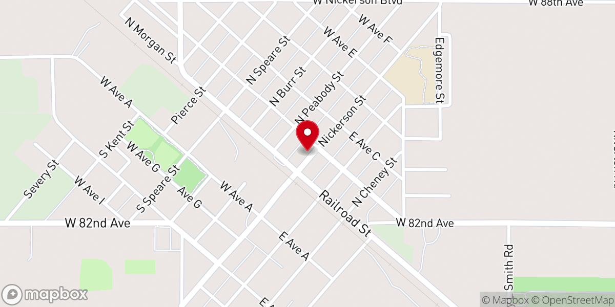 Map showing location of Nickerson City Office