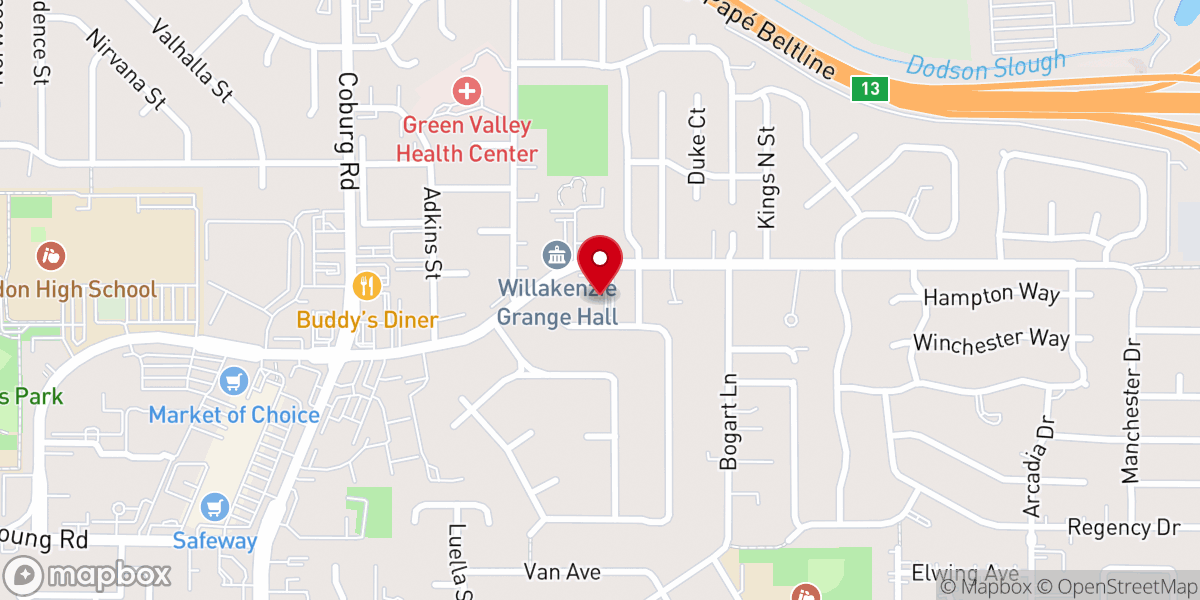 Map showing location of Willakenzie Community Church