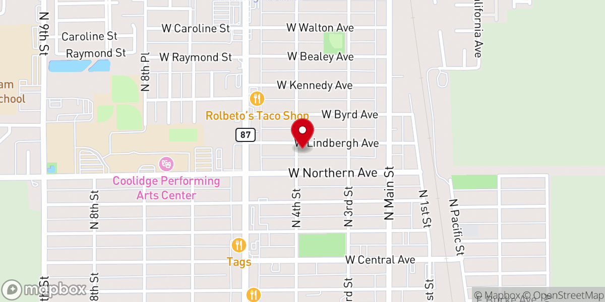 Map showing location of First Baptist Church