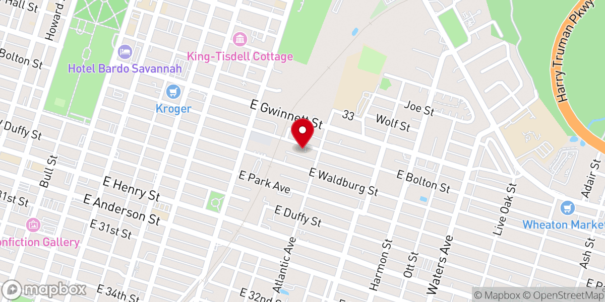 Map showing location of Fairmount Baptist Church