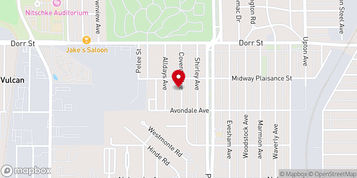Map showing location of Solid Rock Church