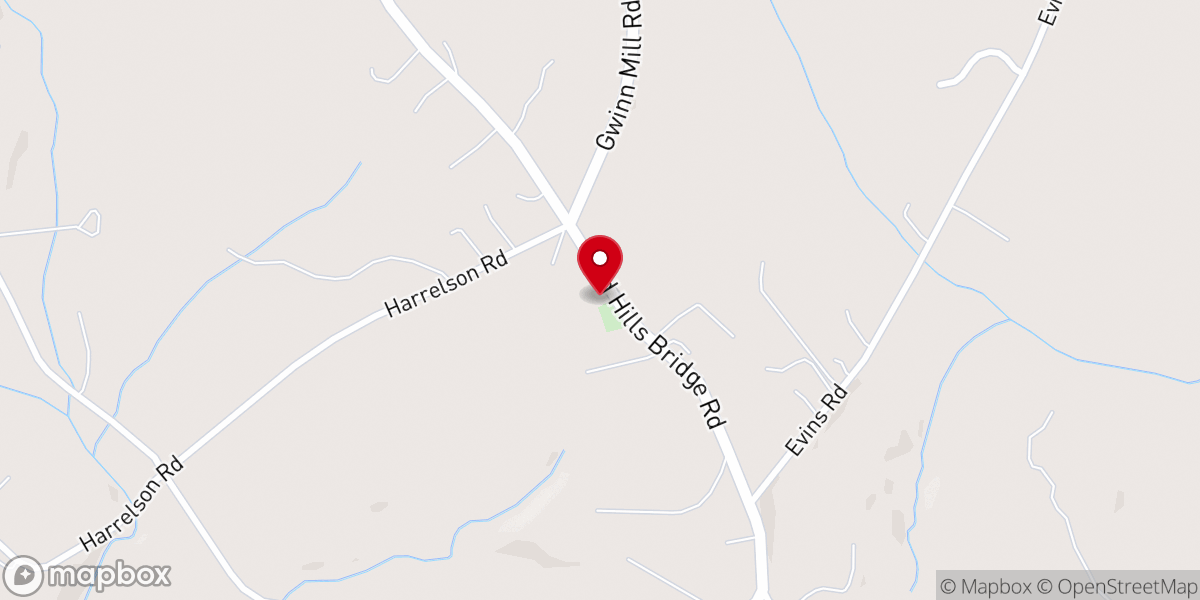 Map showing location of Hebron United Methodist Church